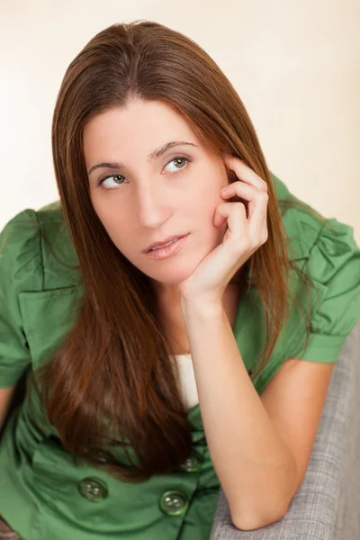 Beautiful woman with brown hair. — Stock Photo, Image