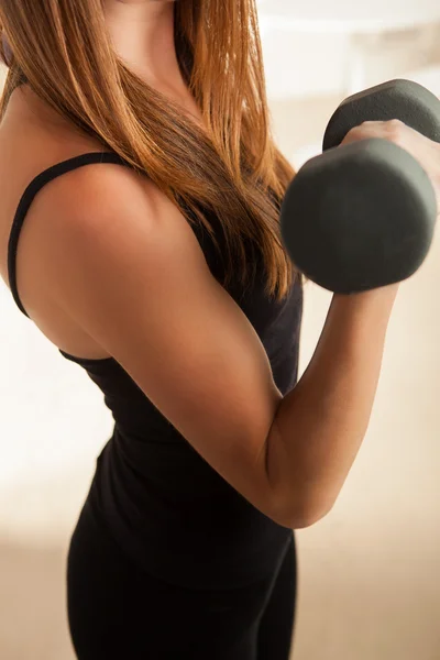 Cute female working out. — Stock Photo, Image