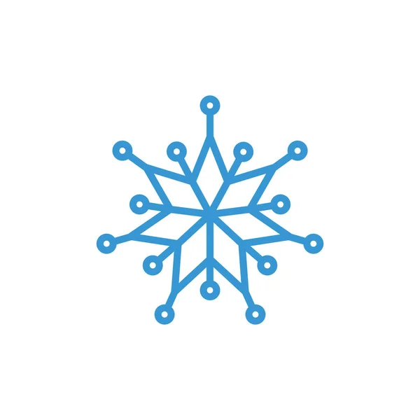 Snowflake απλό αστέρι εικονίδιο Χριστούγεννα διακοπές απλό σχέδιο cut out — Διανυσματικό Αρχείο