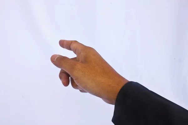 Gros plan la main de l homme isolé sur fond blanc — Photo
