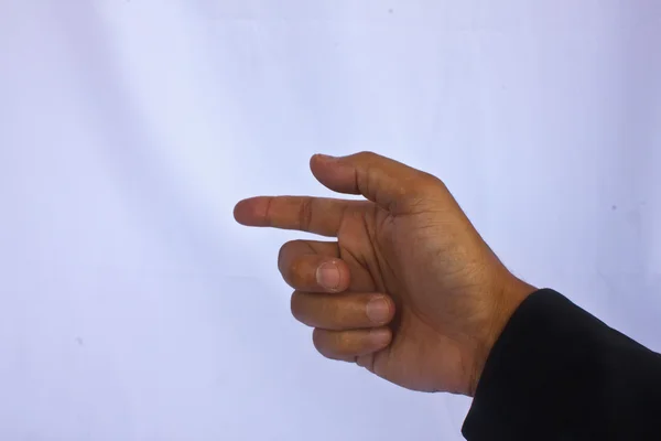 Gros plan la main de l homme isolé sur fond blanc — Photo