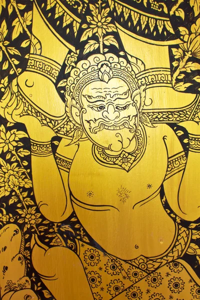 Tajskiej sztuki z perłą na drzwi — Zdjęcie stockowe