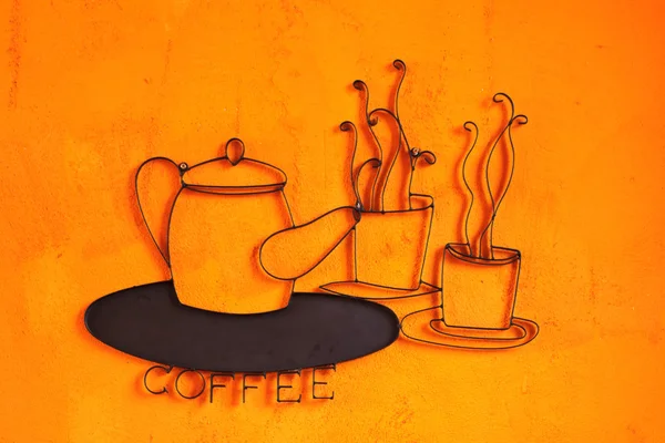 " coffee " text on brown background — Stock Photo, Image