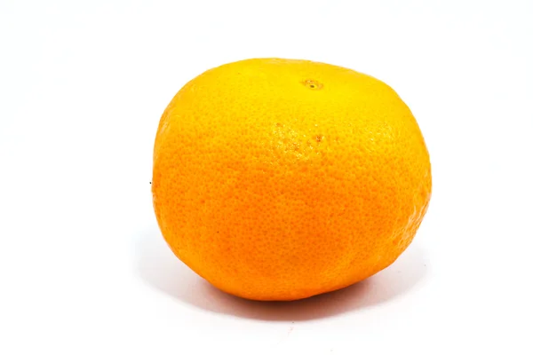 Single orange on white background — Stock Photo, Image