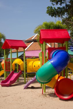 Colourful children playground equipment clipart