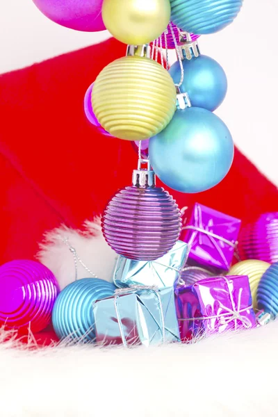 Christmas concept with baubles on white — Stock Photo, Image