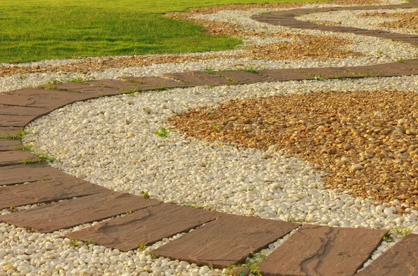 Ed stone paved roads in the park — Stock Photo, Image