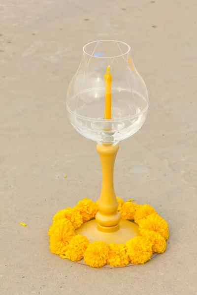 Candlestick holder for candle in church religion — Stock Photo, Image