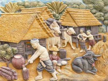 Tay geleneği desen duvar oyma