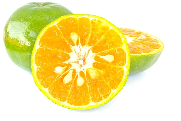 Slice orange on white background — Stock Photo, Image