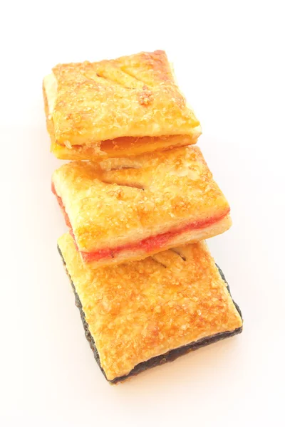 Torta de frutas no fundo branco — Fotografia de Stock
