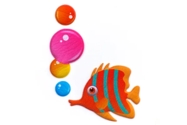 Sticker colorful cartoon fish — Stock Photo, Image