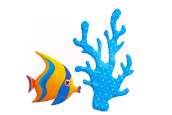 Pegatina colorido peces de dibujos animados — Foto de Stock