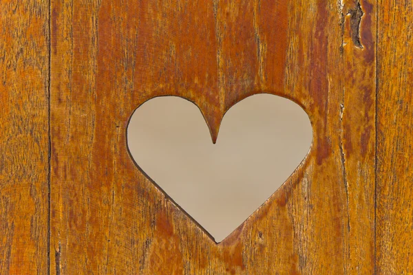 Coração na madeira . — Fotografia de Stock