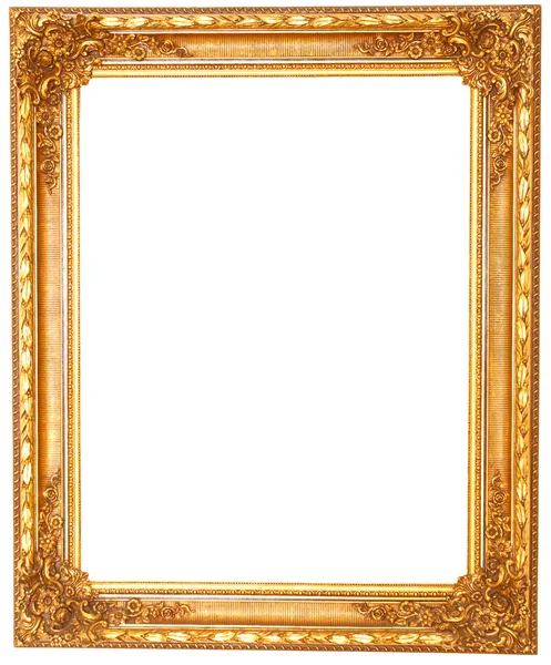 Velho quadro dourado antigo isolado no fundo branco — Fotografia de Stock