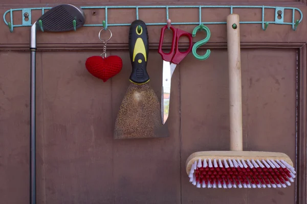 Tools hanging in the garage — Stock Photo, Image