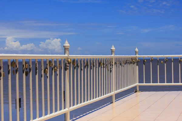 View of the sea from a hotel balcony — Stock Photo, Image