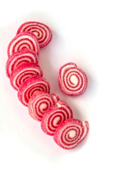 Vista da vicino di una gelatina gialla a forma di amore — Foto Stock