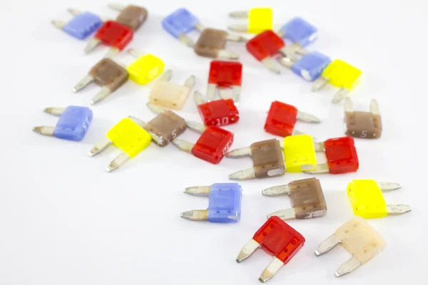 3 various auto fuses isolated — Stock Photo, Image
