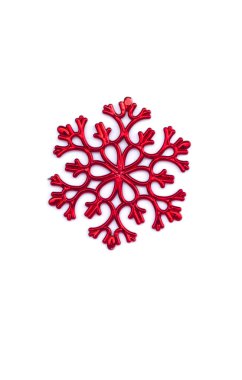 parlak kar tanesi beyaz arka plan üzerinde Noel süs 