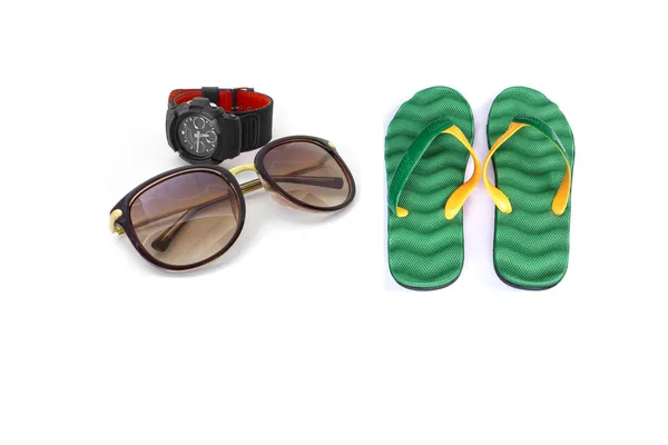 Hombres Reloj con gafas de sol y chanclas —  Fotos de Stock