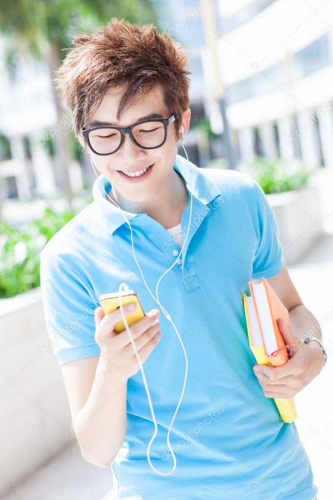 Teenager with mobile phone