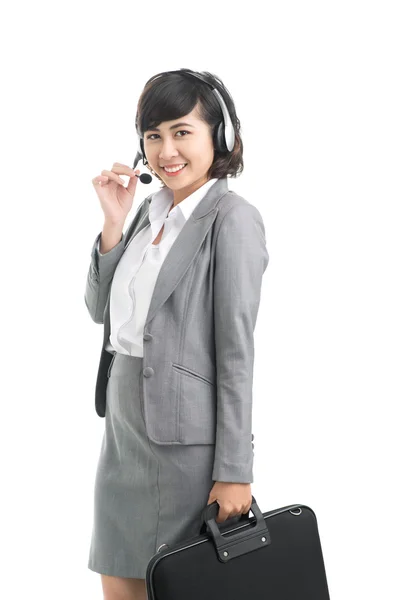 Ragazza dal call center — Foto Stock