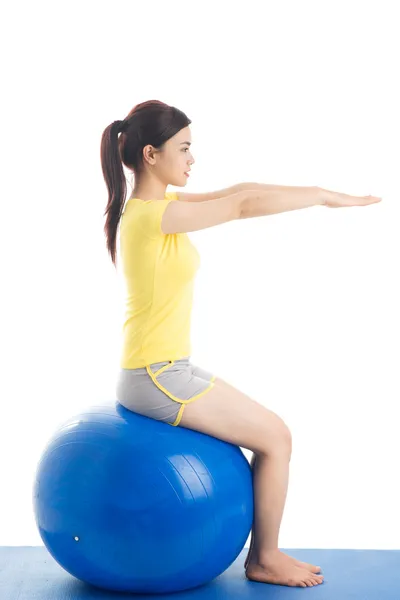 On stability ball — Stock Photo, Image