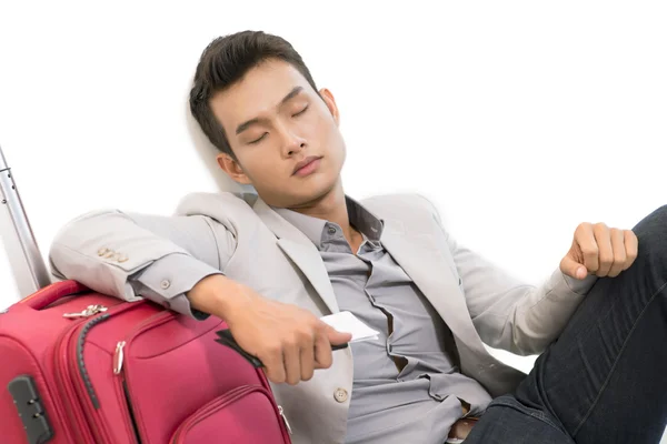 Dormir no aeroporto — Fotografia de Stock