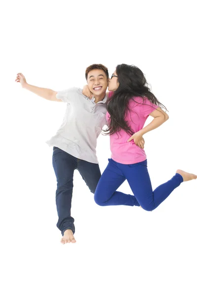 Happy teenage couple — Stock Photo, Image