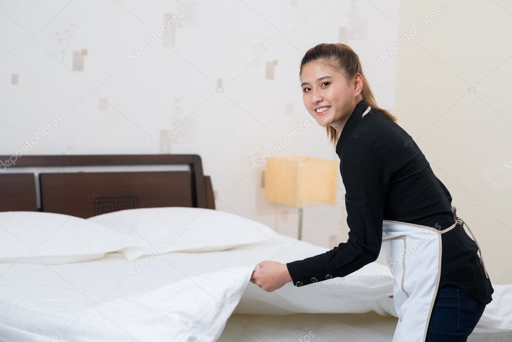 Bedding in a hotel