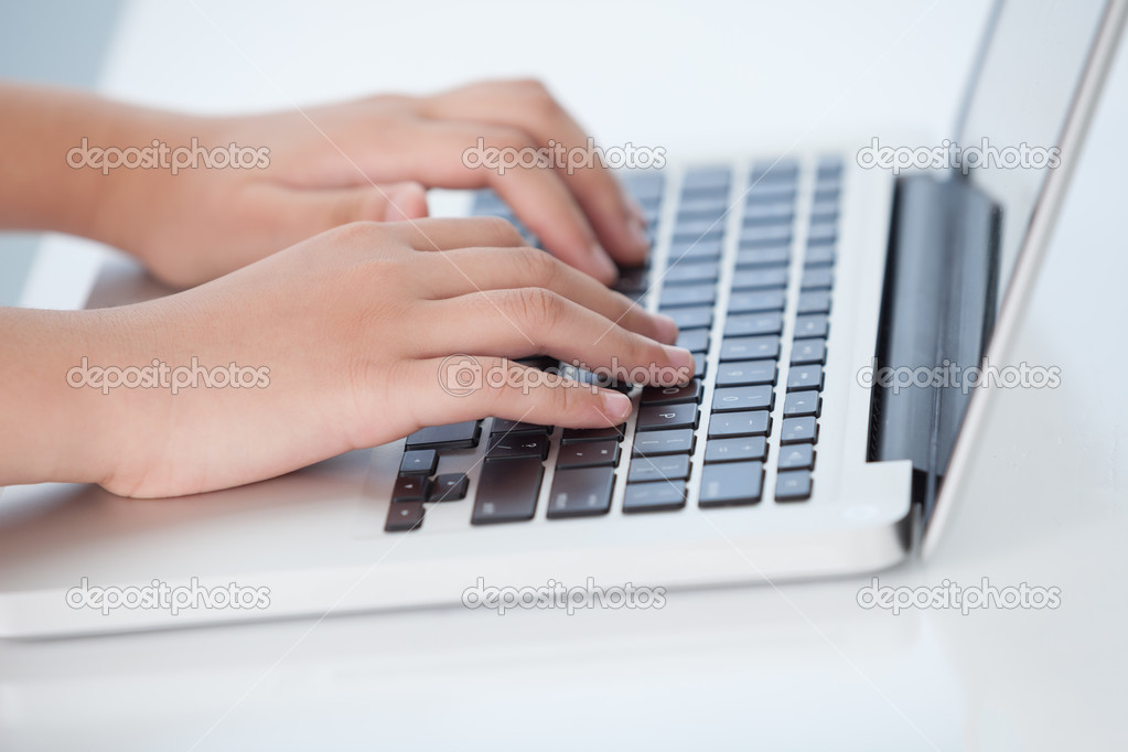 Typing hands