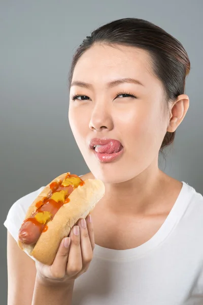 Hot-dog lover — Stock Photo, Image