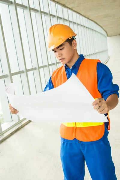 Bouw blauwdruk — Stockfoto