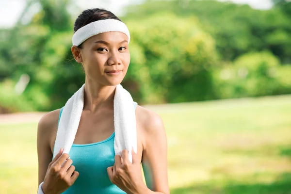 Joyful sportswoman — Stock Photo, Image