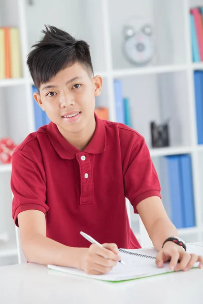 Ijverig schooljongen — Stockfoto