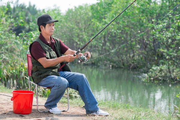 Fishing in the countryside — Stock Photo, Image