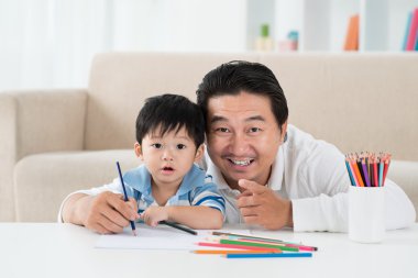 Drawing with father clipart