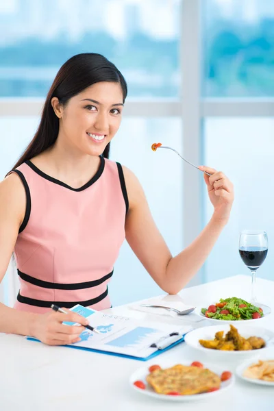 On a business lunch — Stock Photo, Image