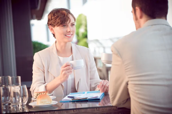 At business lunch — Stock Photo, Image