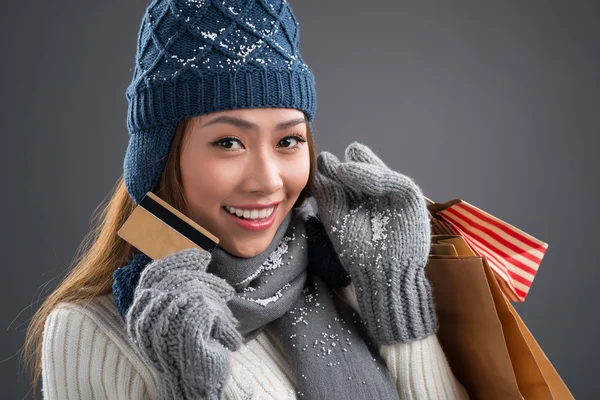 Vrouw en winkelen — Stockfoto