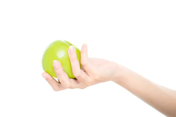 Lidská ruka s apple — Stock fotografie