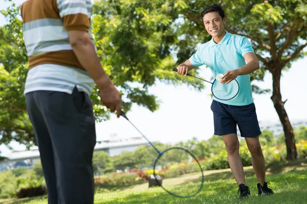 Summer badminton — Stock Photo, Image