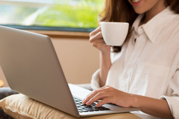 Woman with the laptop