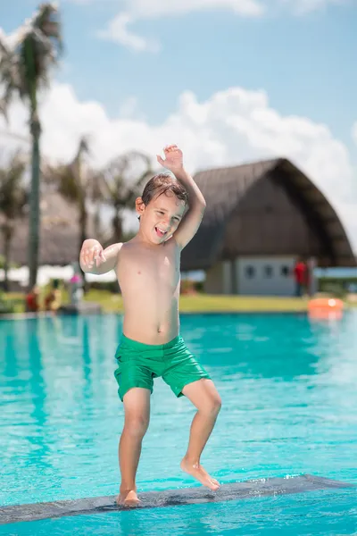 Caucasian boy dancing — Stock Photo, Image