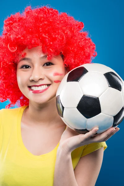 女子サッカーのファン — ストック写真