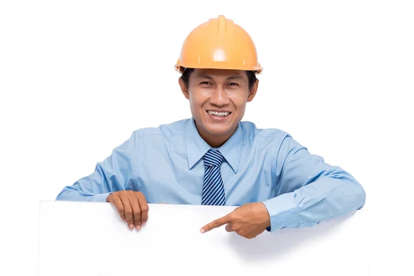 Engineer with empty board — Stock Photo, Image