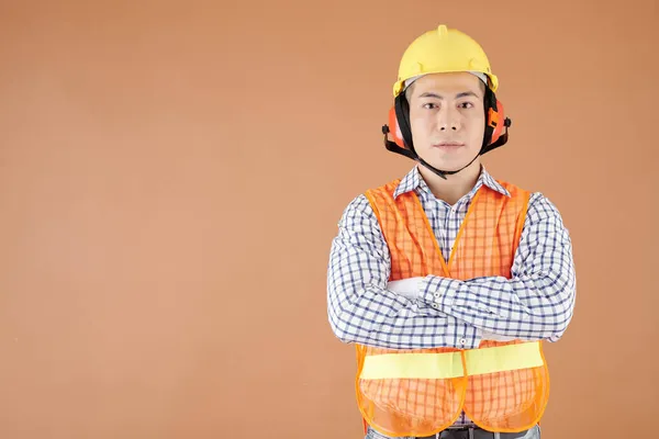 Portrait du travailleur de la construction — Photo