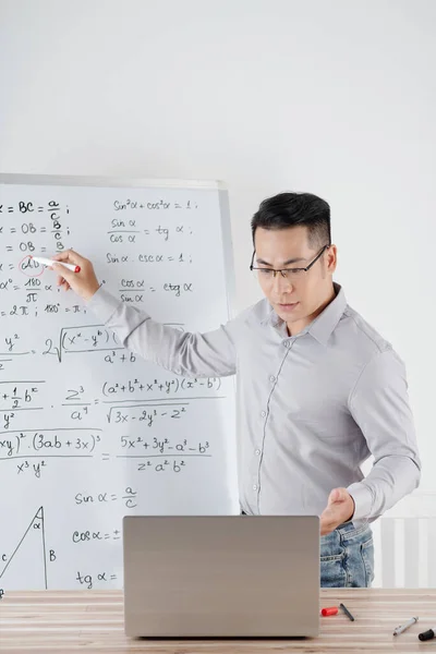 Handledare som förklarar matematik — Stockfoto