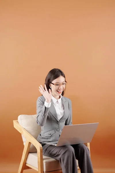 Businesswoman Attending Online Meeting — Stock Photo, Image